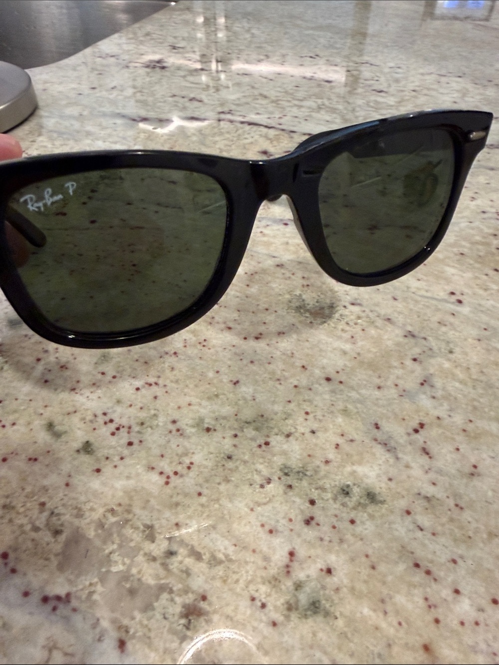 Ray-Ban Polarized Black Wayfarer Sunglasses - Men's